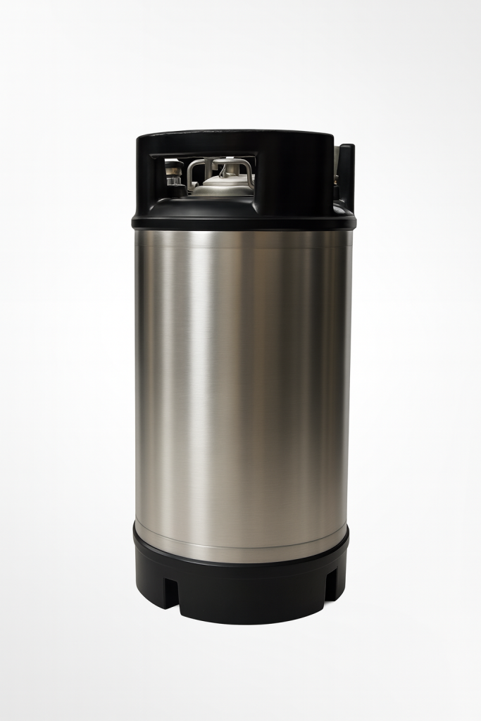11-liter stainless steel beverage tank compatible with DraftGo backpack dispenser.